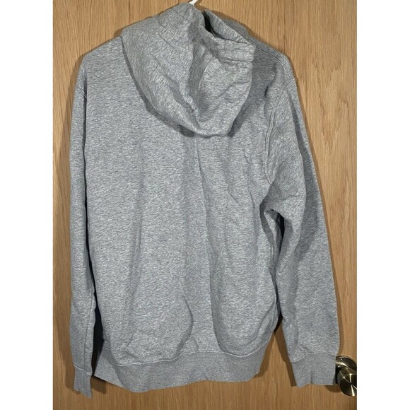 Nike Split Logo Hoodie Light Gray Red Fleece Lined Athleisure Comfy Men's Sz Lg - Picture 2 of 8